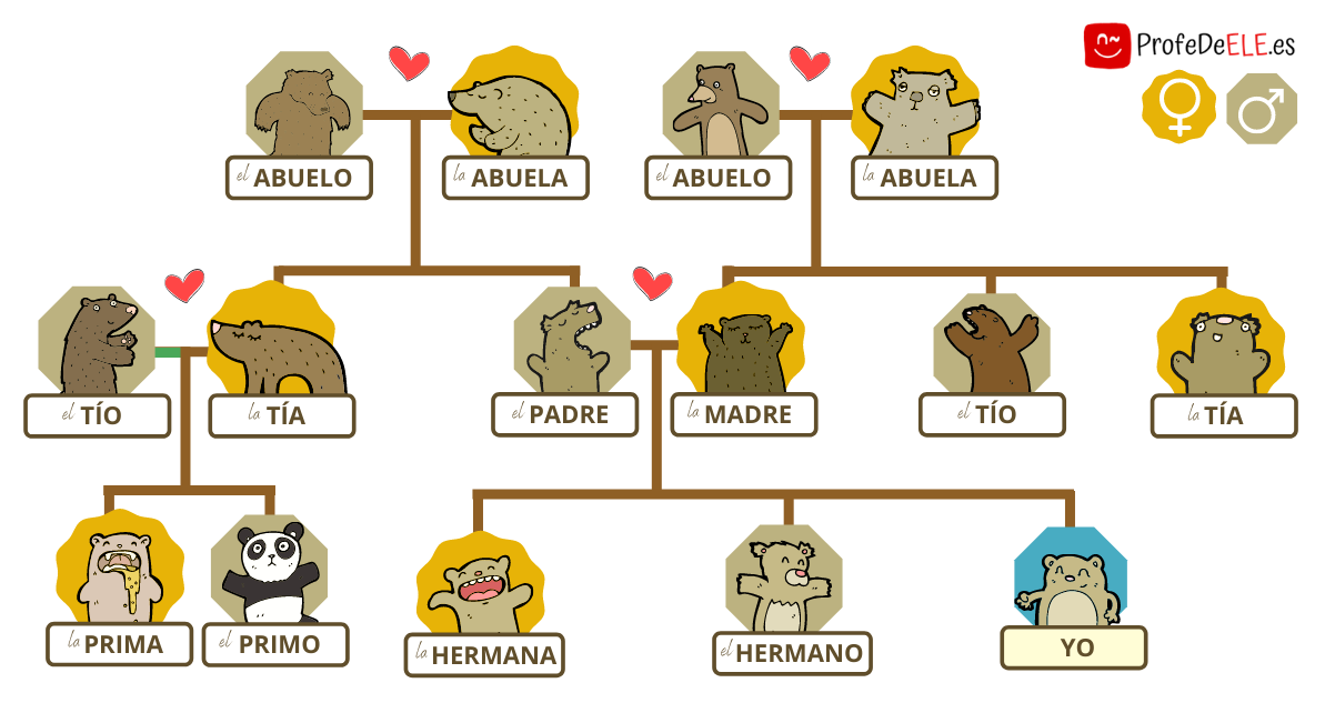 Vocabulario de la familia en español -